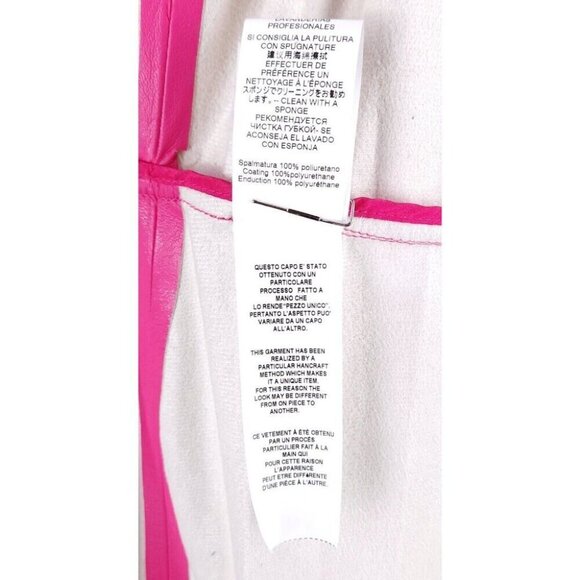 MSGM Faux-Leather Midi Wrap Dress Size 40 US 4 S Pink - Picture 16 of 16